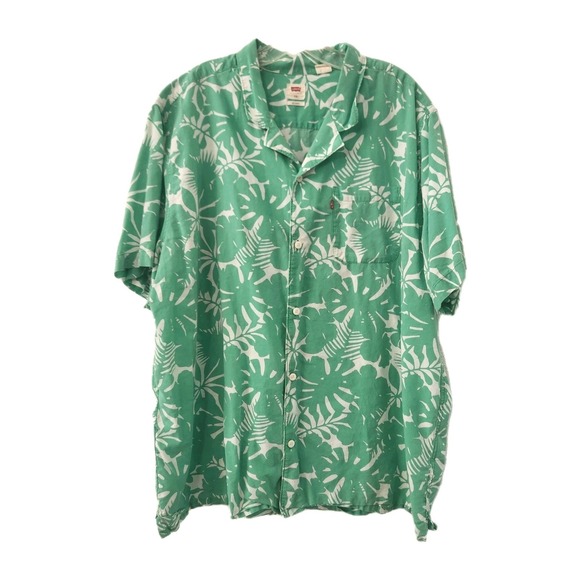 Levi's Other - Levi's Men's Green Botanical Button-Up Shirt XXL Small Flaw